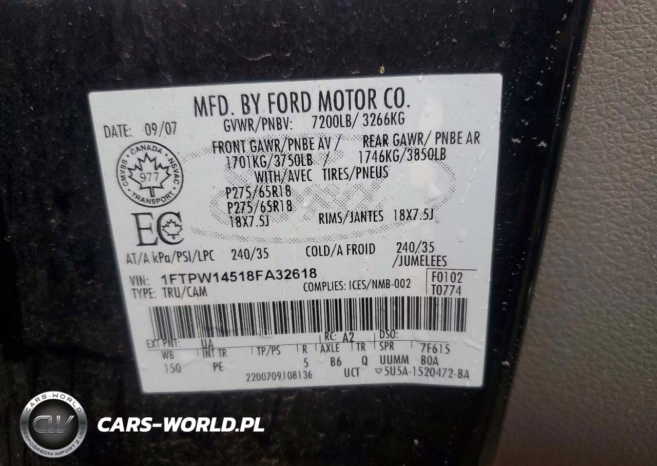 2008 Ford F150 Supercrew VIN:1FTPW14518FA32618 - 13