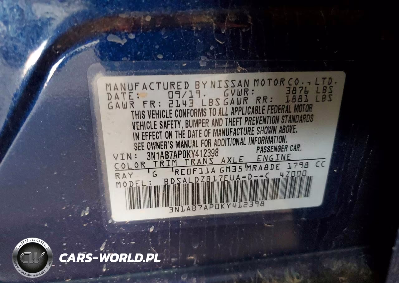 2019 Nissan Sentra Sv VIN:3N1AB7AP0KY412398 - 12