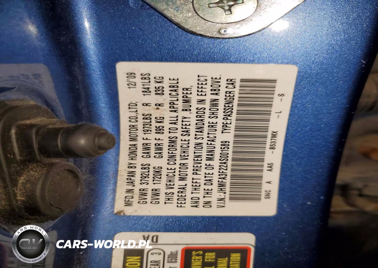 2010 Honda Civic Hybrid VIN:JHMFA3F22AS001589 - 12