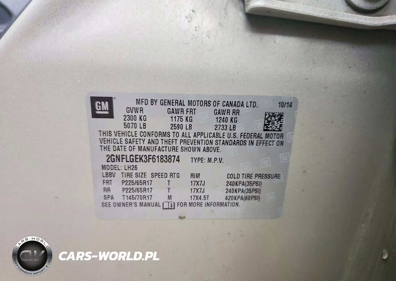 2015 Chevrolet Equinox Lt VIN:2GNFLGEK3F6183874 - 13