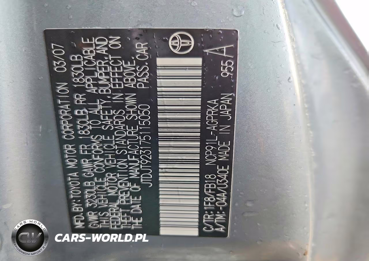 2007 TOYOTA YARIS VIN:JTDJT923175115050 - 12