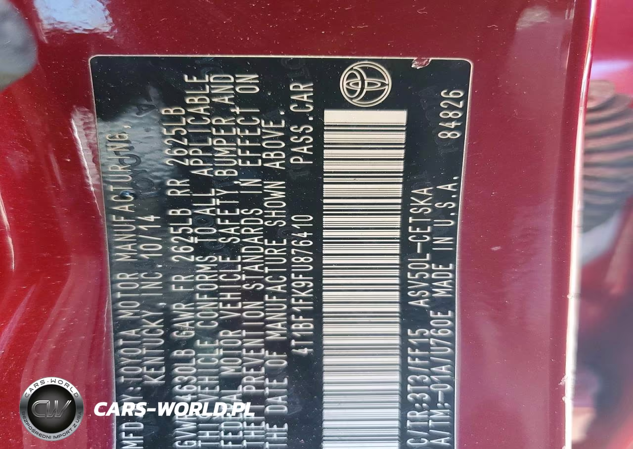2015 Toyota Camry Se VIN:4T1BF1FK9FU876410 - 12