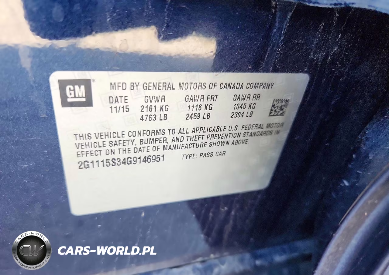 2016 Chevrolet Impala Lt VIN:2G1115S34G9146951 - 12