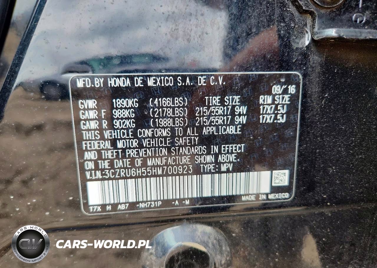 2017 Honda Hr-V Ex VIN:3CZRU6H55HM700923 - 12