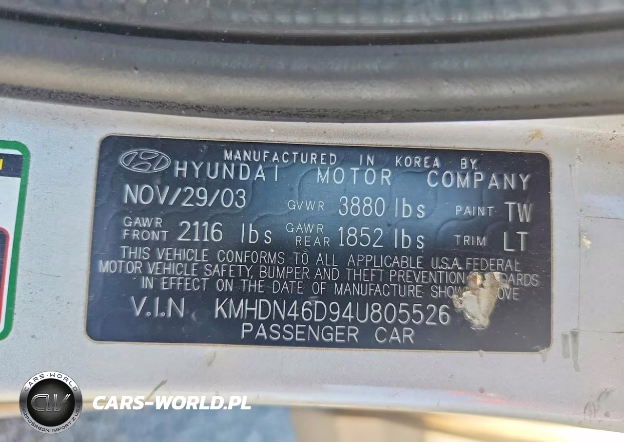 2004 Hyundai Elantra Gls VIN:KMHDN46D94U805526 - 12