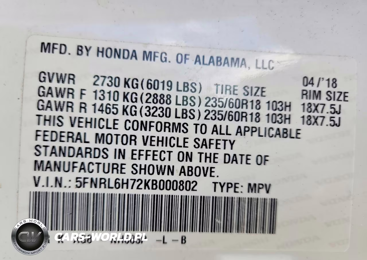 2019 Honda Odyssey Exl VIN:5FNRL6H72KB000802 - 14