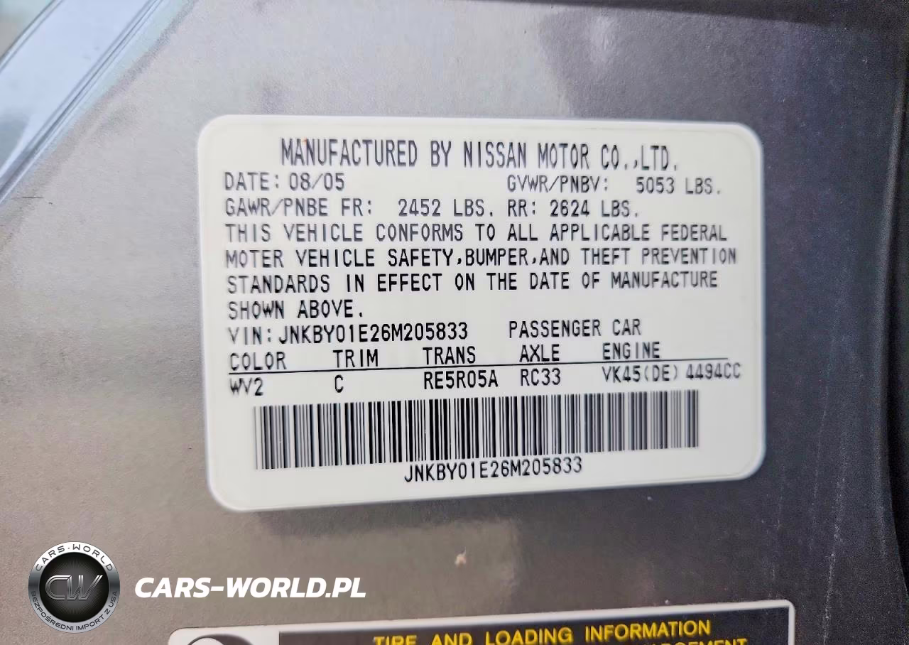 2006 Infiniti M45 Base VIN:JNKBY01E26M205833 - 12