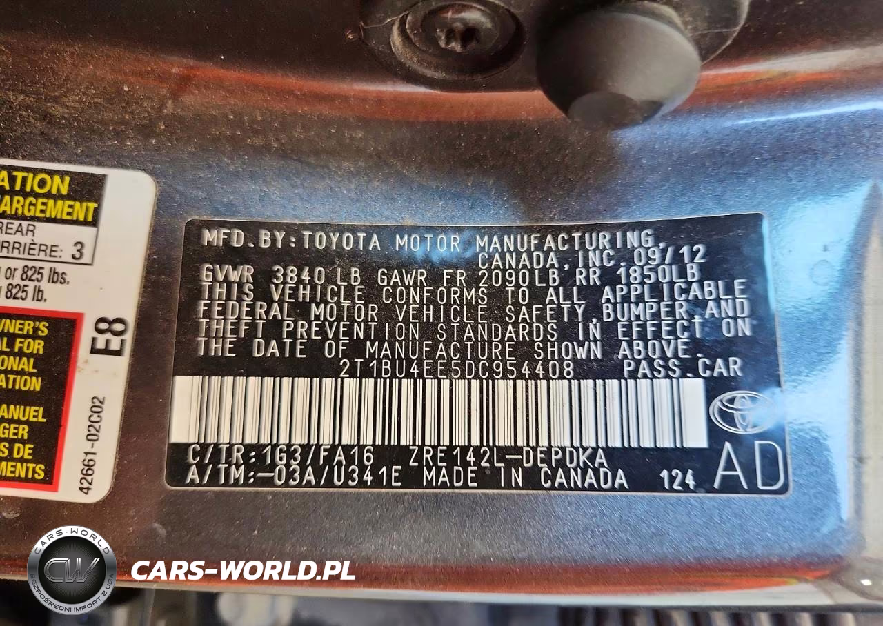 2013 Toyota Corolla L VIN:2T1BU4EE5DC954408 - 12