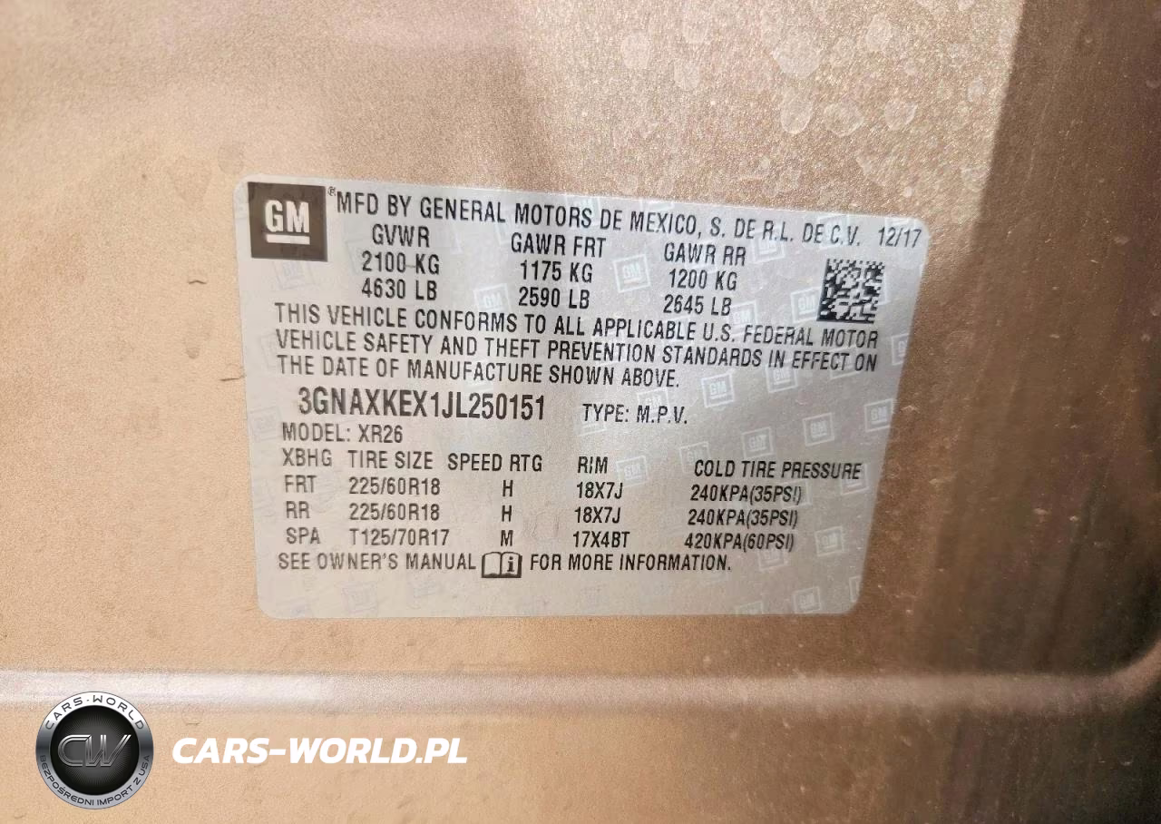 2018 Chevrolet Equinox Lt VIN:3GNAXKEX1JL250151 - 12