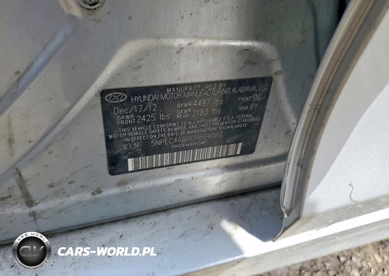 2013 Hyundai Sonata Limited 2.0T VIN:5NPEC4AB6DH664087 - 12