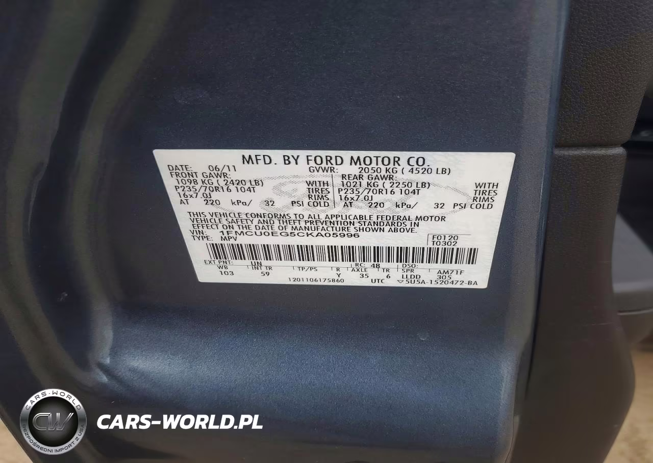 2012 Ford Escape Limited VIN:1FMCU0EG5CKA05996 - 13