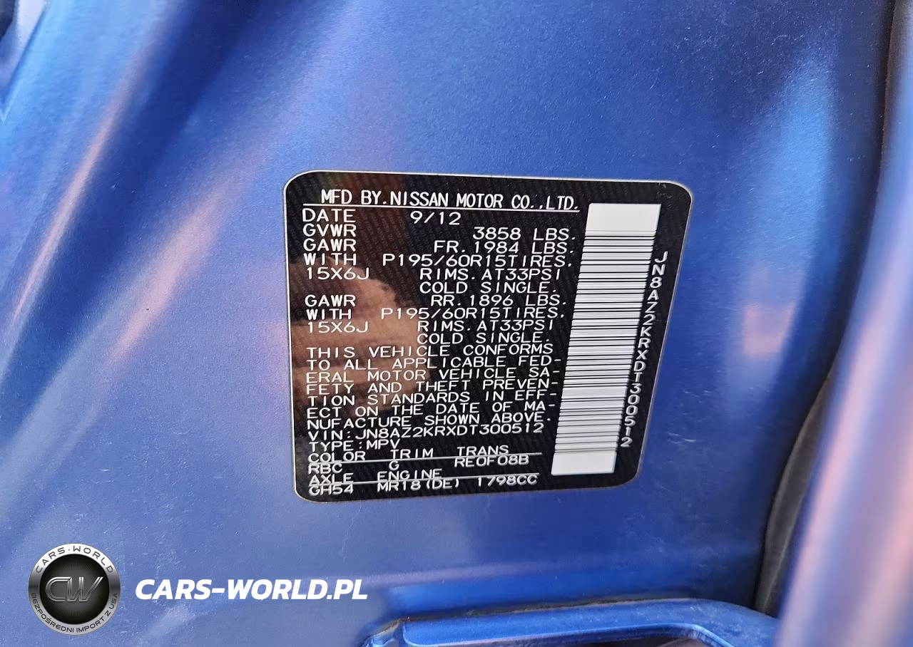 2013 Nissan Cube 1.8 S VIN:JN8AZ2KRXDT300512 - 13