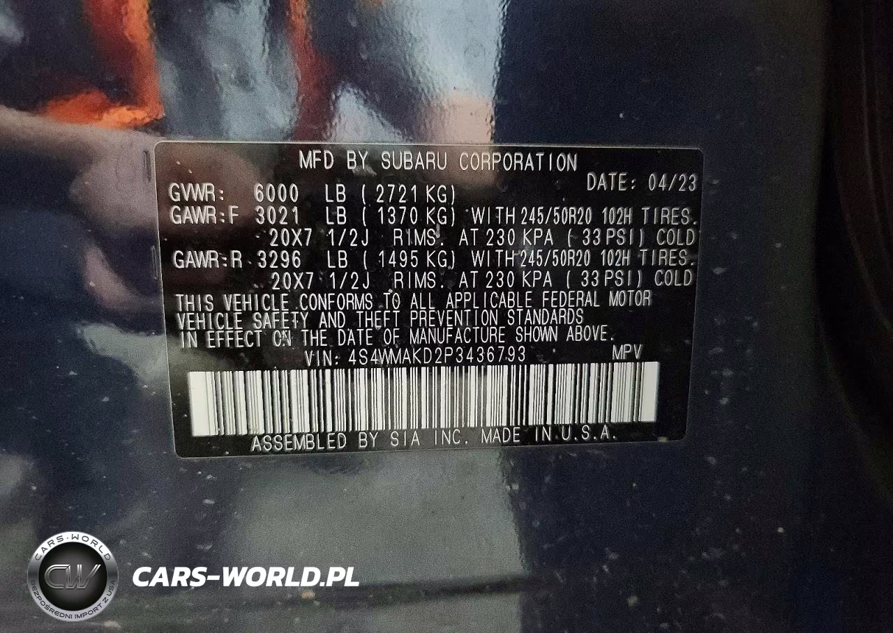 2023 Subaru Ascent Limited VIN:4S4WMAKD2P3436793 - 13