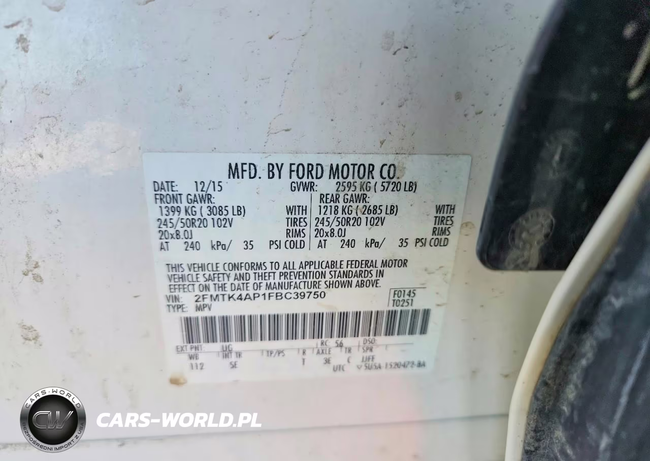 2015 Ford Edge Sport VIN:2FMTK4AP1FBC39750 - 12