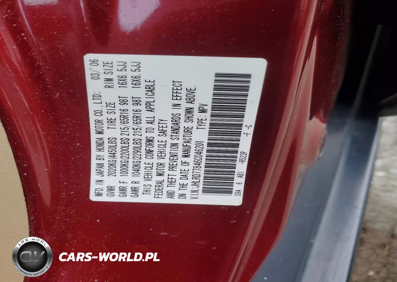 2006 Honda Cr-V Ex VIN:JHLRD77846C046201 - 14
