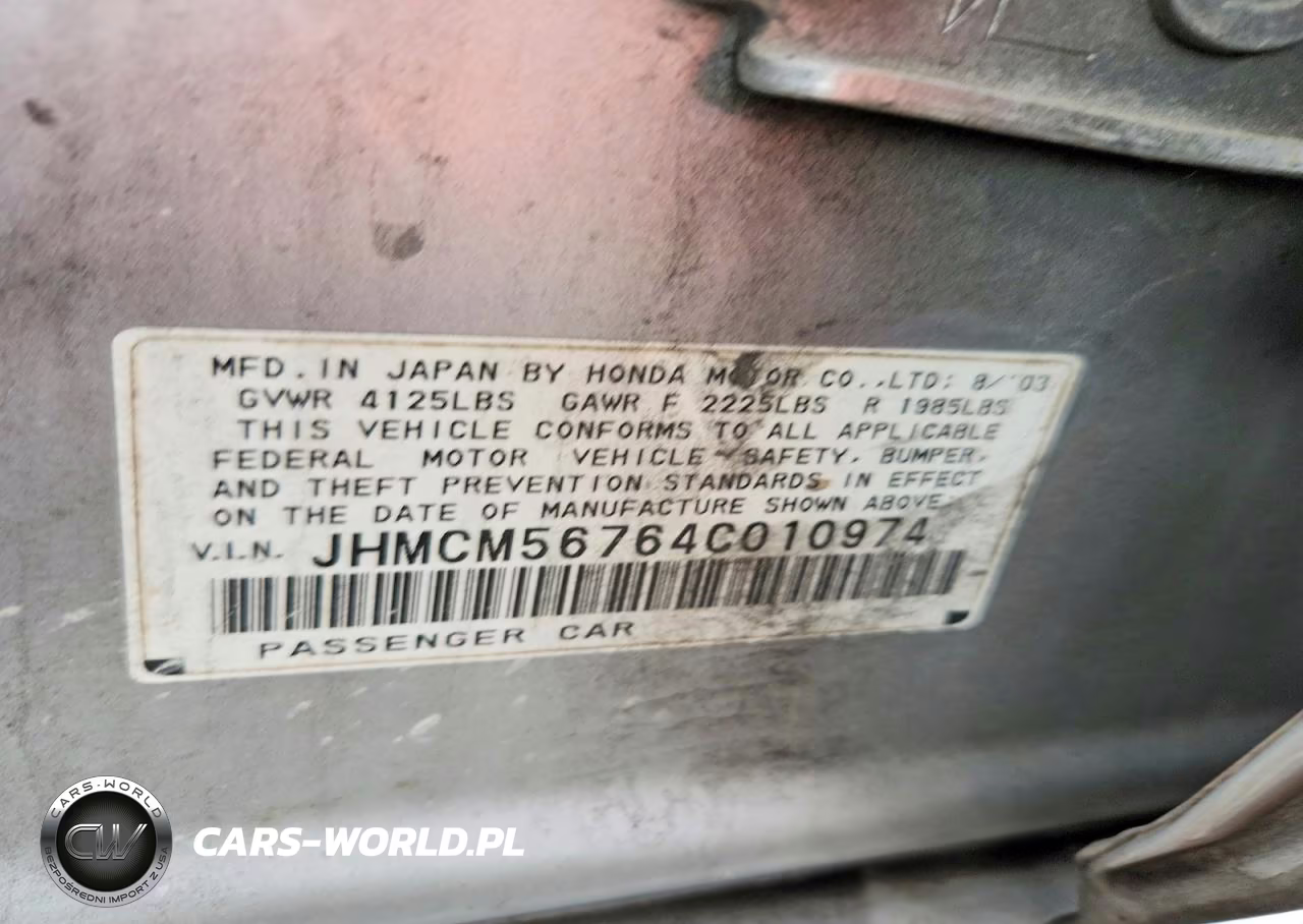 2004 Honda Accord Ex VIN:JHMCM56764C010974 - 12
