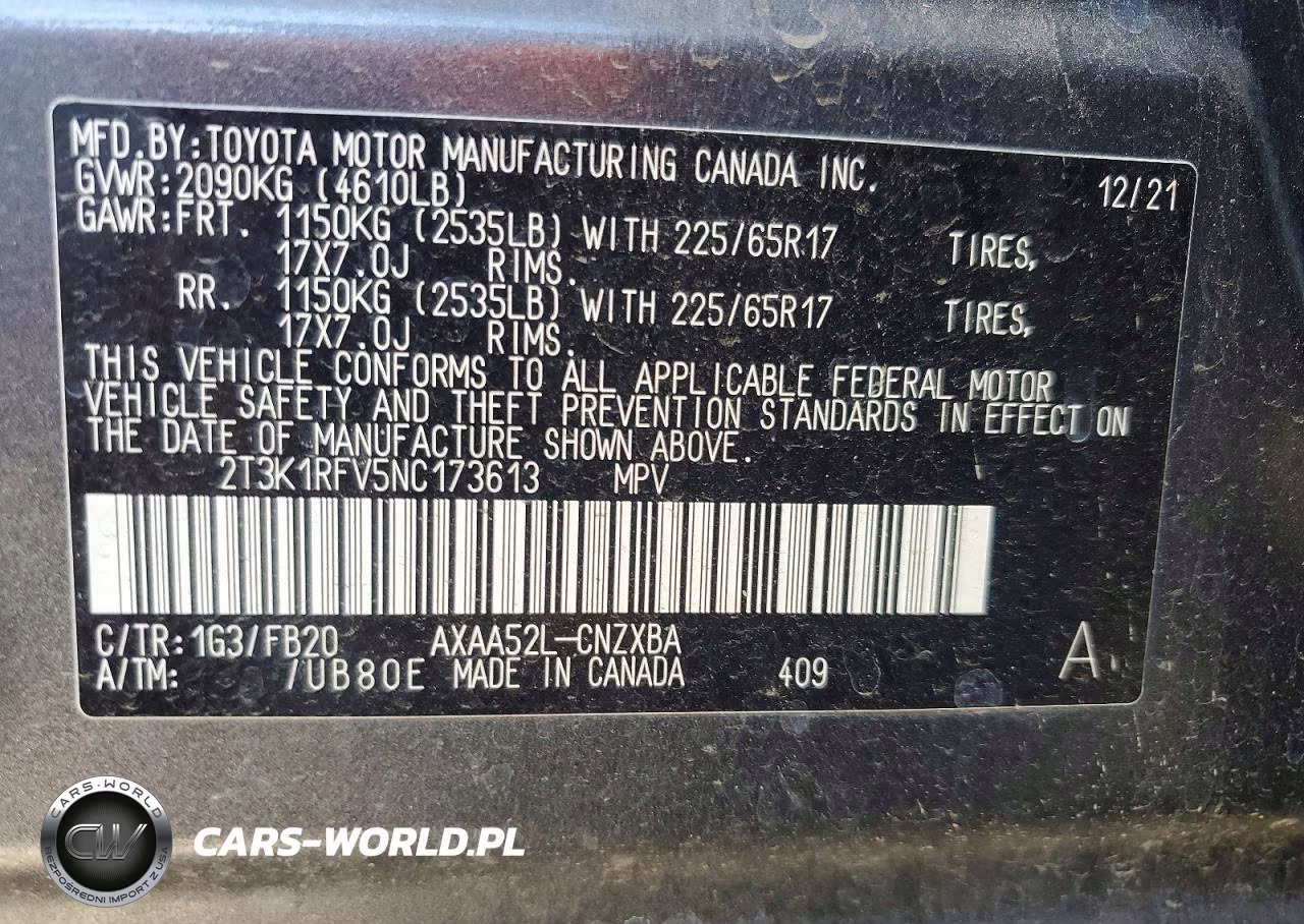 2022 Toyota Rav4 Le VIN:2T3K1RFV5NC173613 - 14
