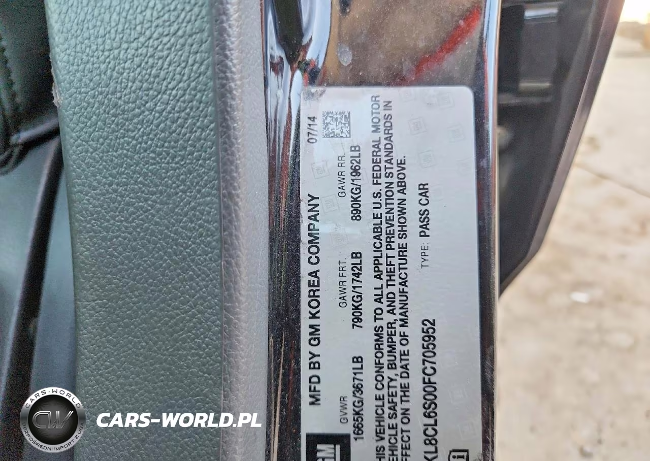 2015 Chevrolet Spark Ev 2Lt VIN:KL8CL6S00FC705952 - 12
