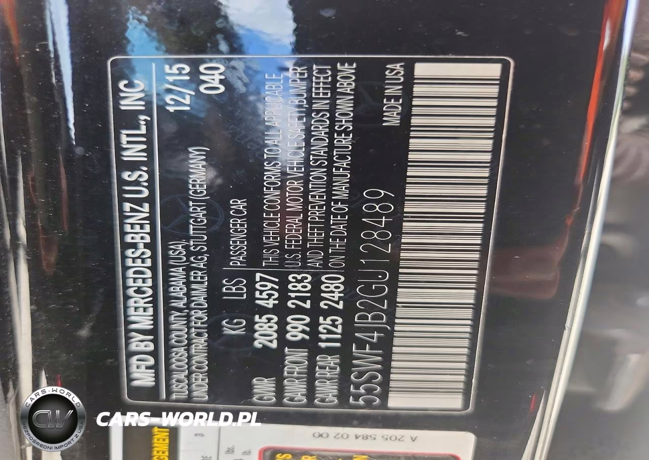 2016 Mercedes-Benz C 300 VIN:55SWF4JB2GU128489 - 12