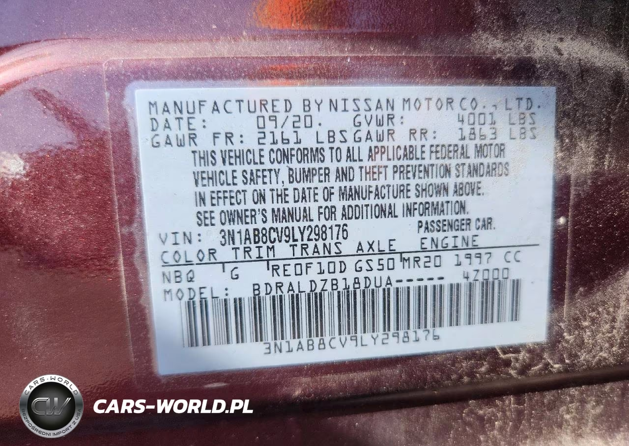 2020 Nissan Sentra Sv VIN:3N1AB8CV9LY298176 - 12