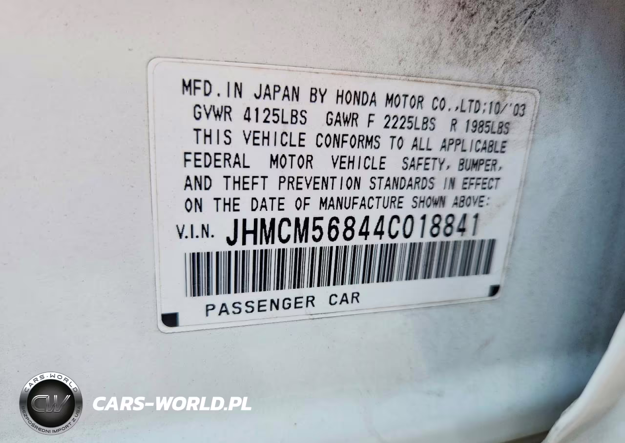 2004 Honda Accord Ex VIN:JHMCM56844C018841 - 13