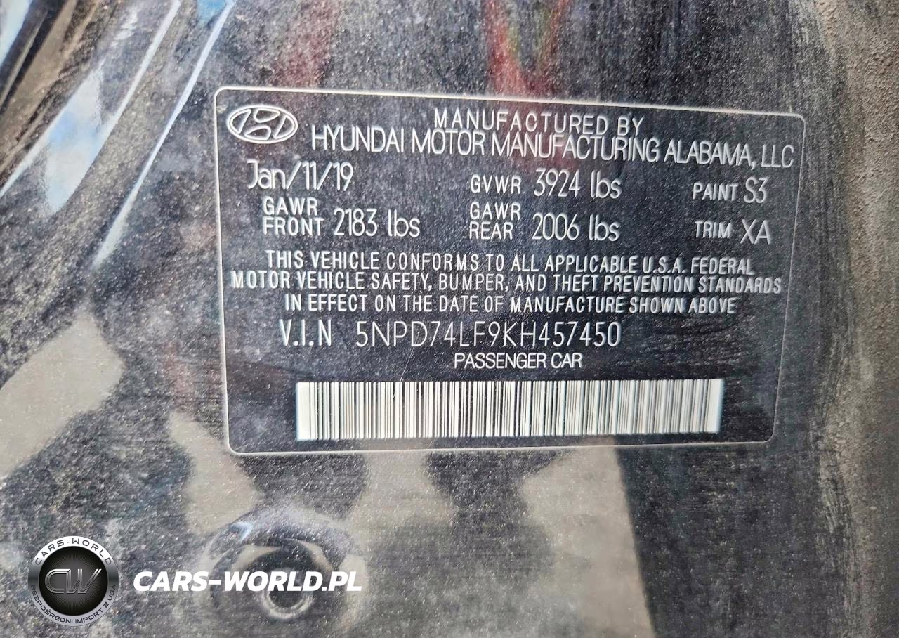 2019 Hyundai Elantra Se VIN:5NPD74LF9KH457450 - 12