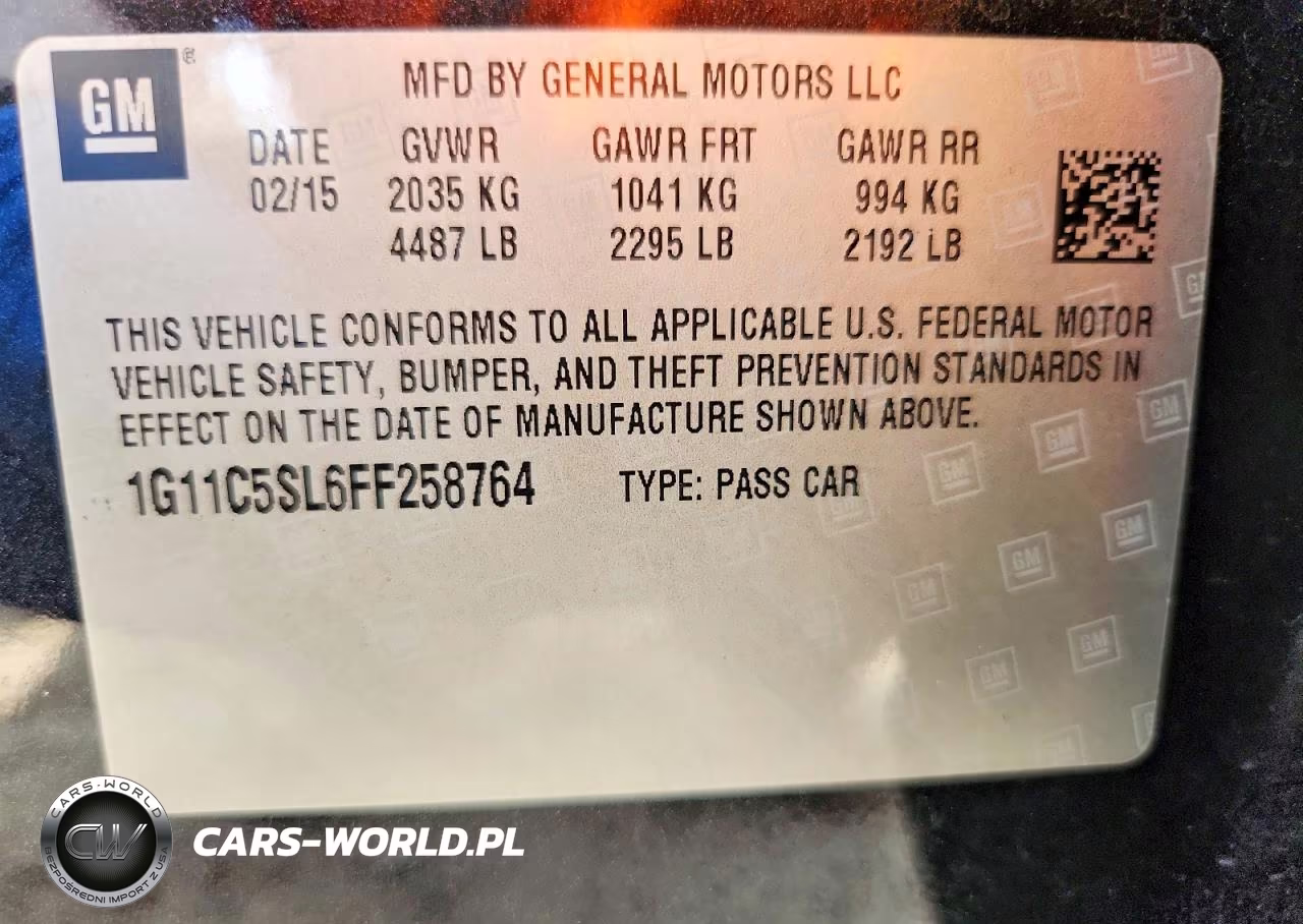 2015 Chevrolet Malibu 1Lt VIN:1G11C5SL6FF258764 - 13