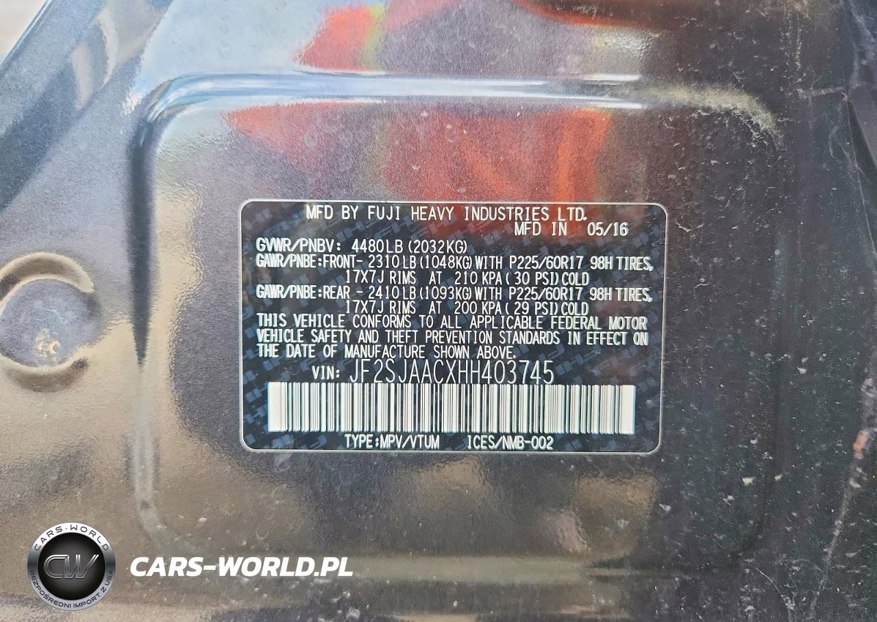 2017 Subaru Forester 2.5I VIN:JF2SJAACXHH403745 - 13