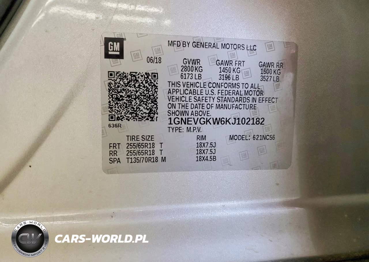 2019 Chevrolet Traverse Lt VIN:1GNEVGKW6KJ102182 - 13
