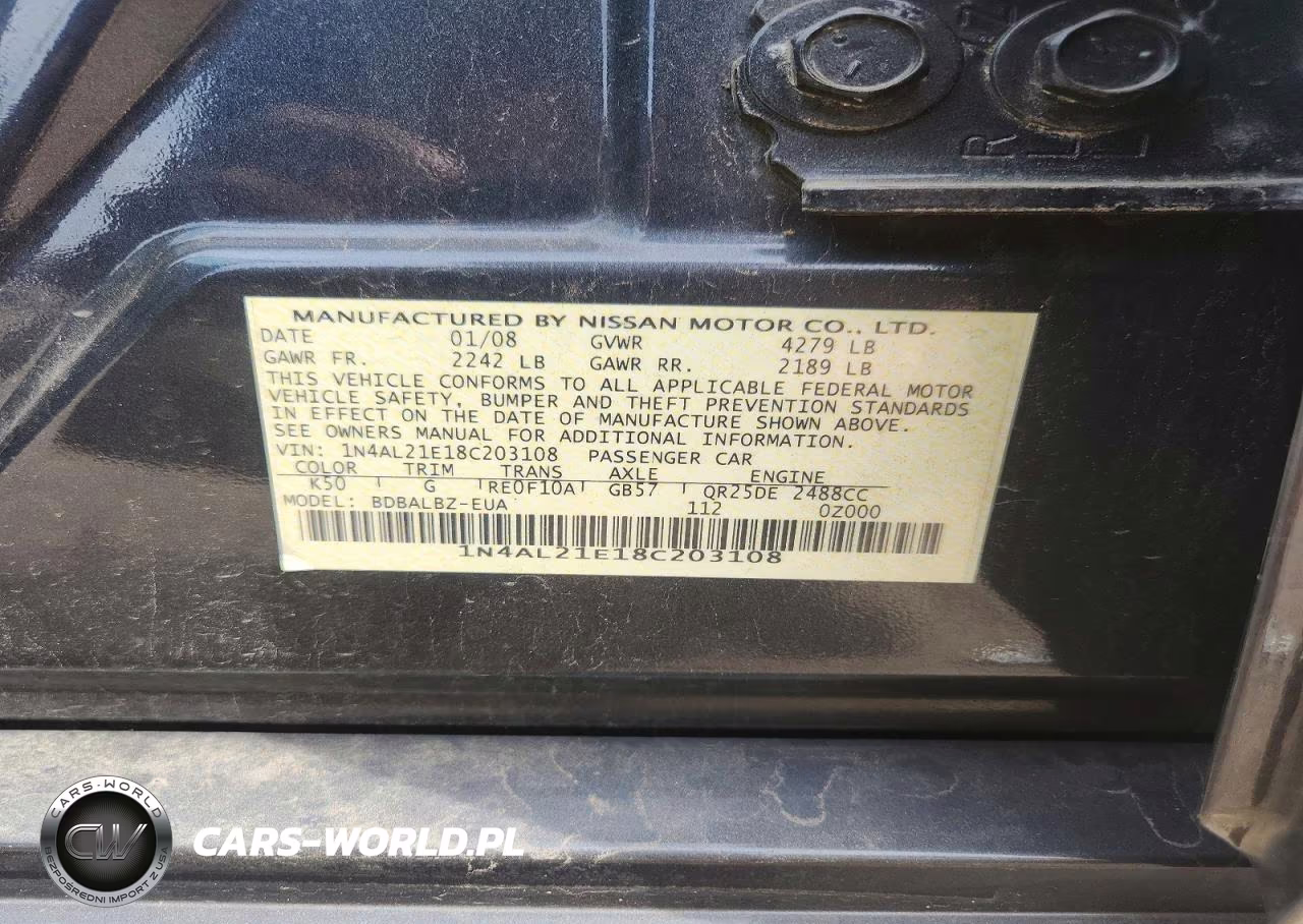 2008 Nissan Altima 2.5 VIN:1N4AL21E18C203108 - 13