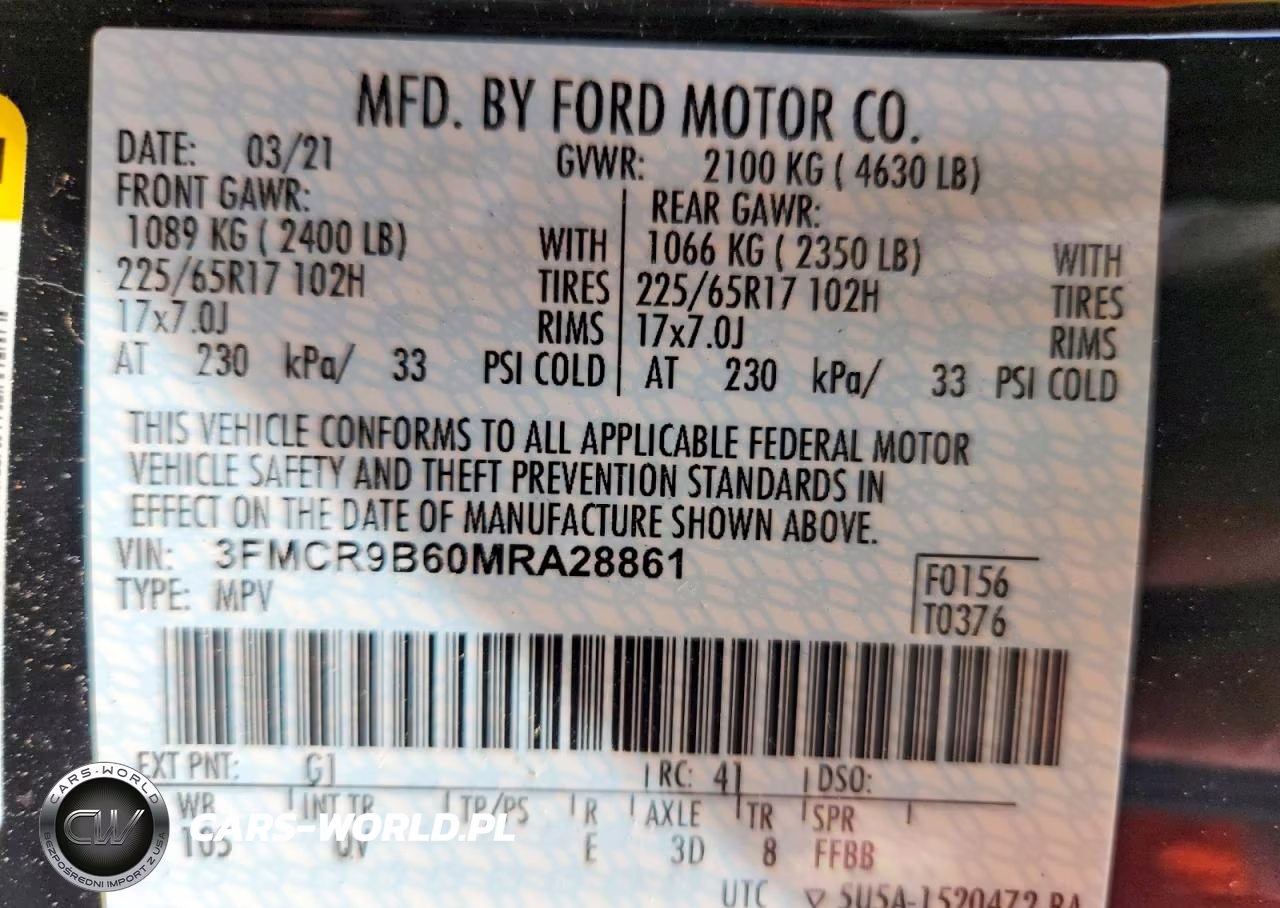 2021 Ford Bronco Sport Big Bend VIN:3FMCR9B60MRA28861 - 12