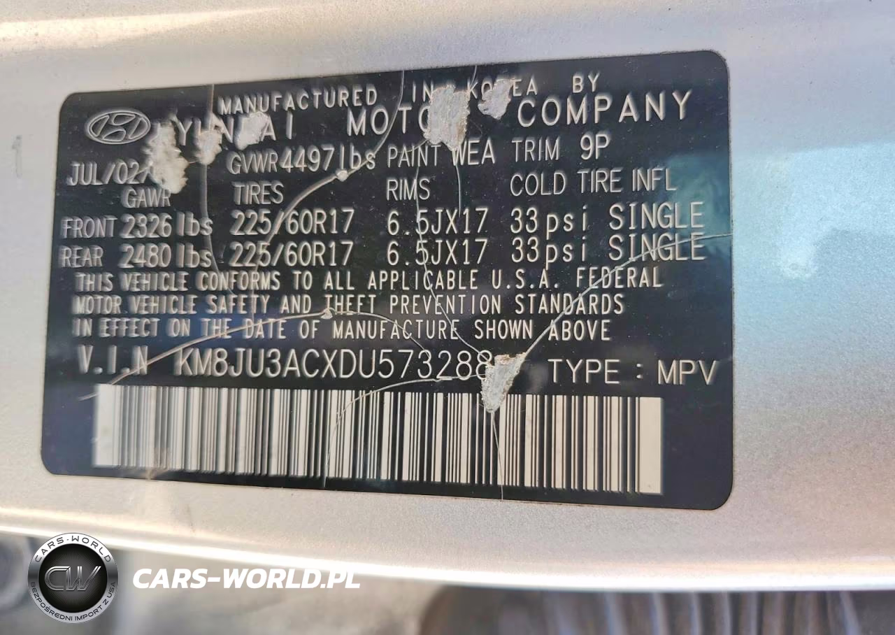2013 Hyundai Tucson Gls VIN:KM8JU3ACXDU573288 - 14