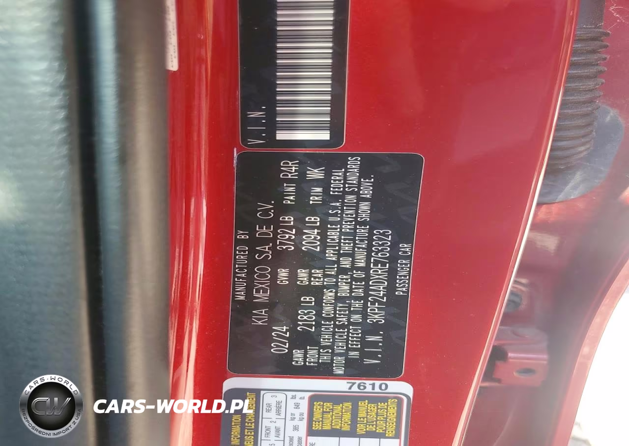 2024 Kia Forte Lxs VIN:3KPF24ADXRE763323 - 13