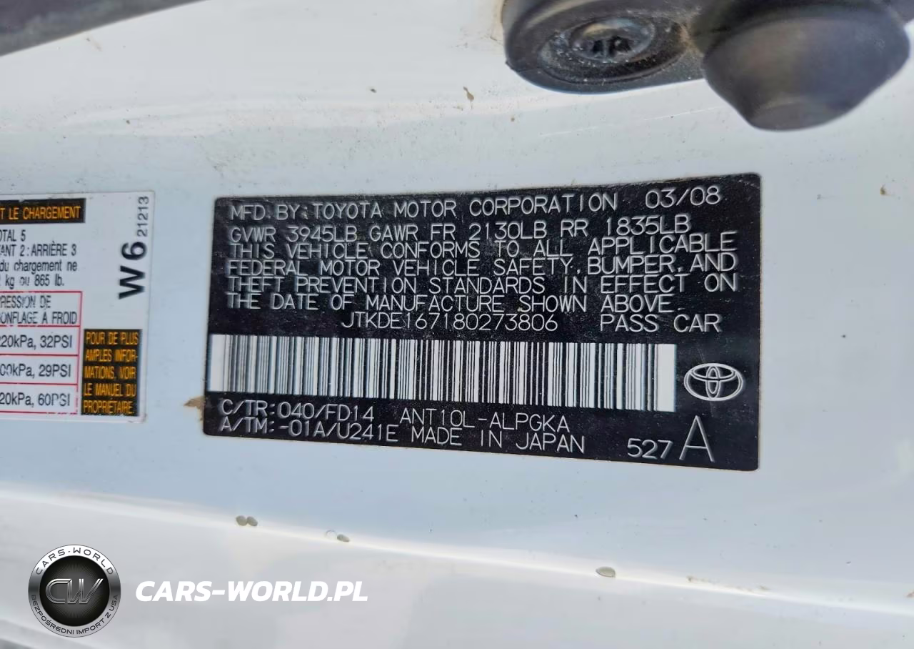 2008 Scion Tc Base VIN:JTKDE167180273806 - 12