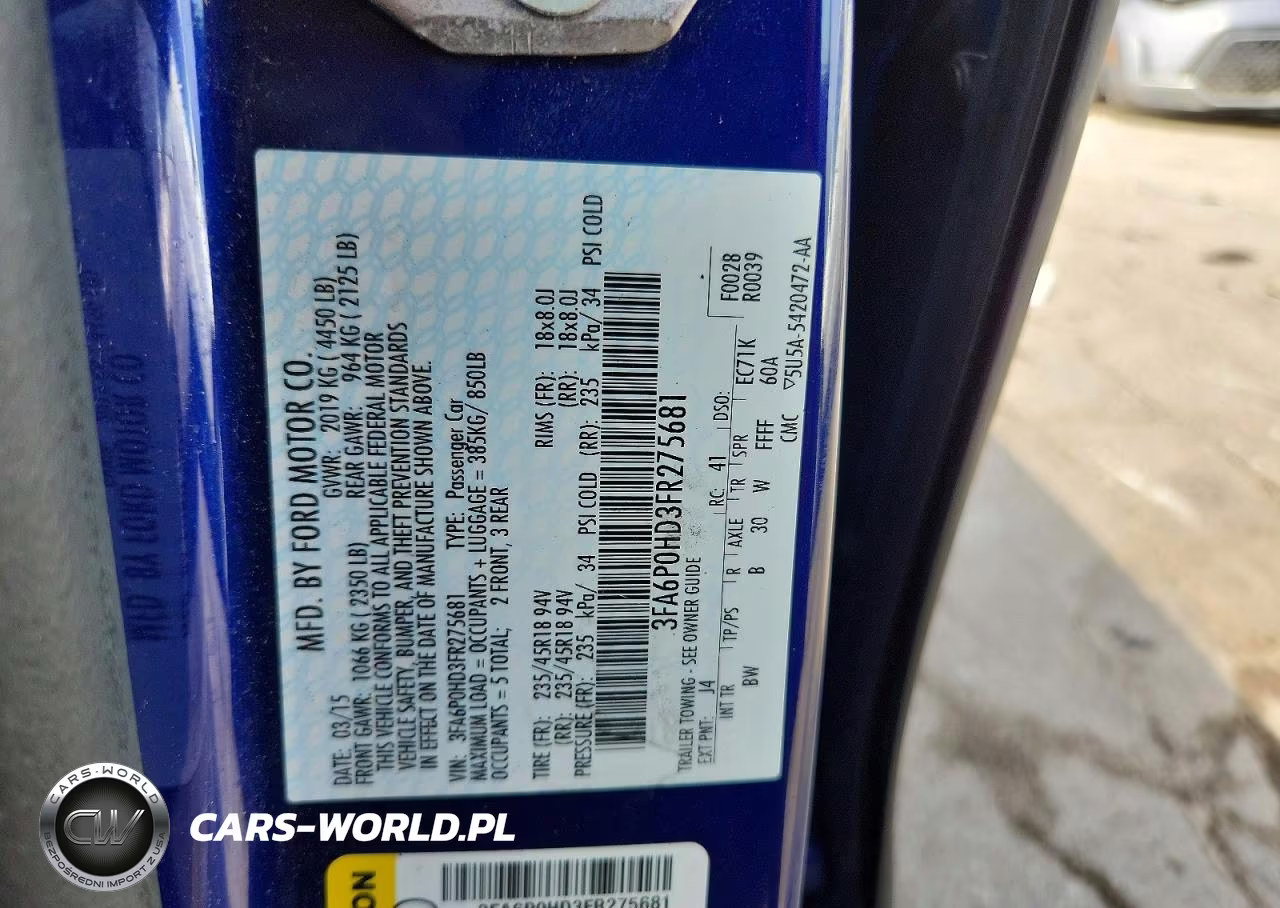 2015 Ford Fusion Se VIN:3FA6P0HD3FR275681 - 12