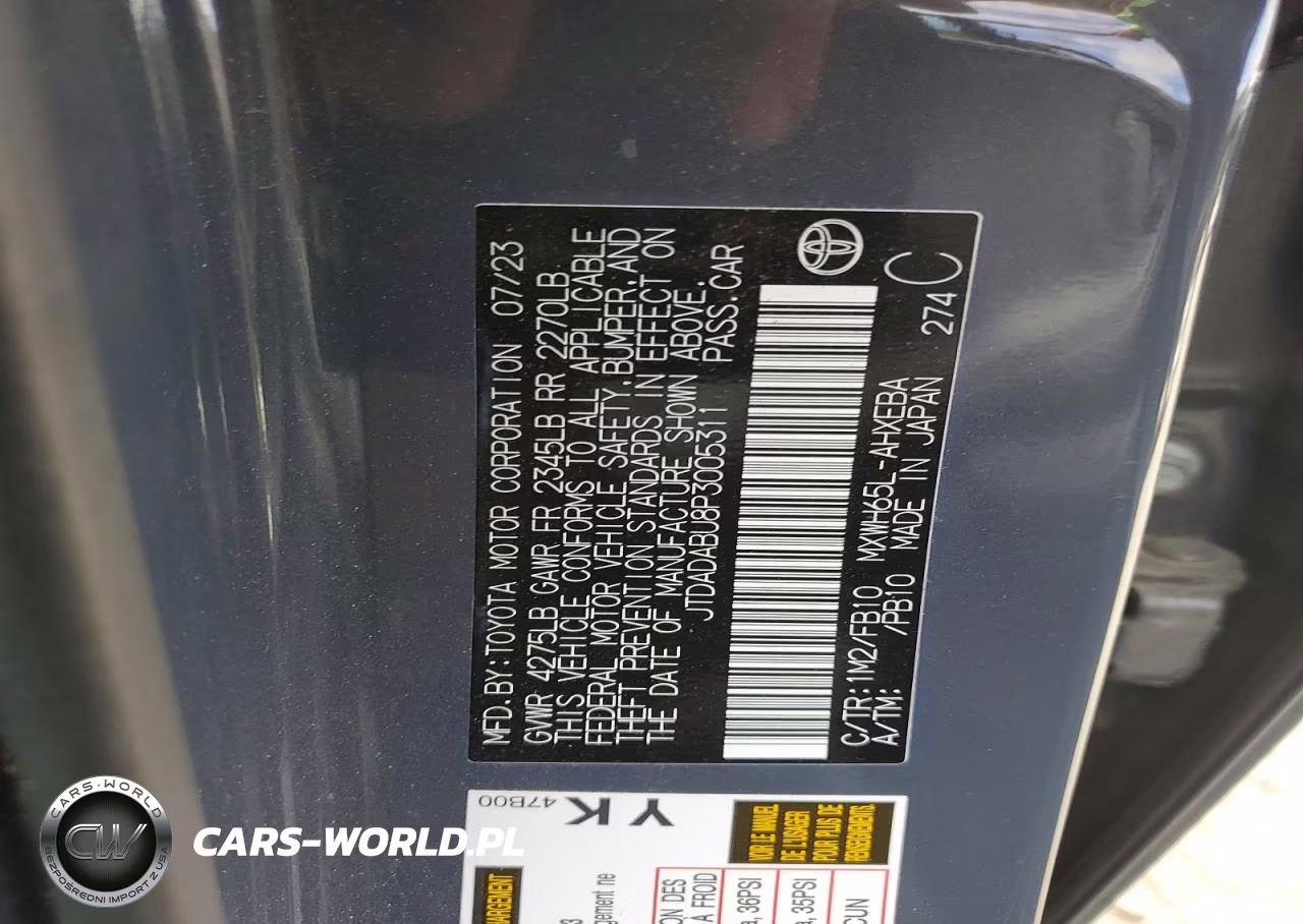 2023 Toyota Prius Le VIN:JTDADABU8P3005311 - 13