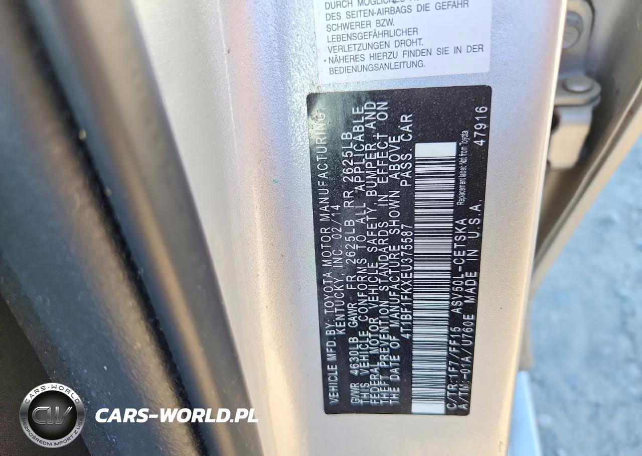 2014 Toyota Camry Se Sport VIN:4T1BF1FKXEU375587 - 13