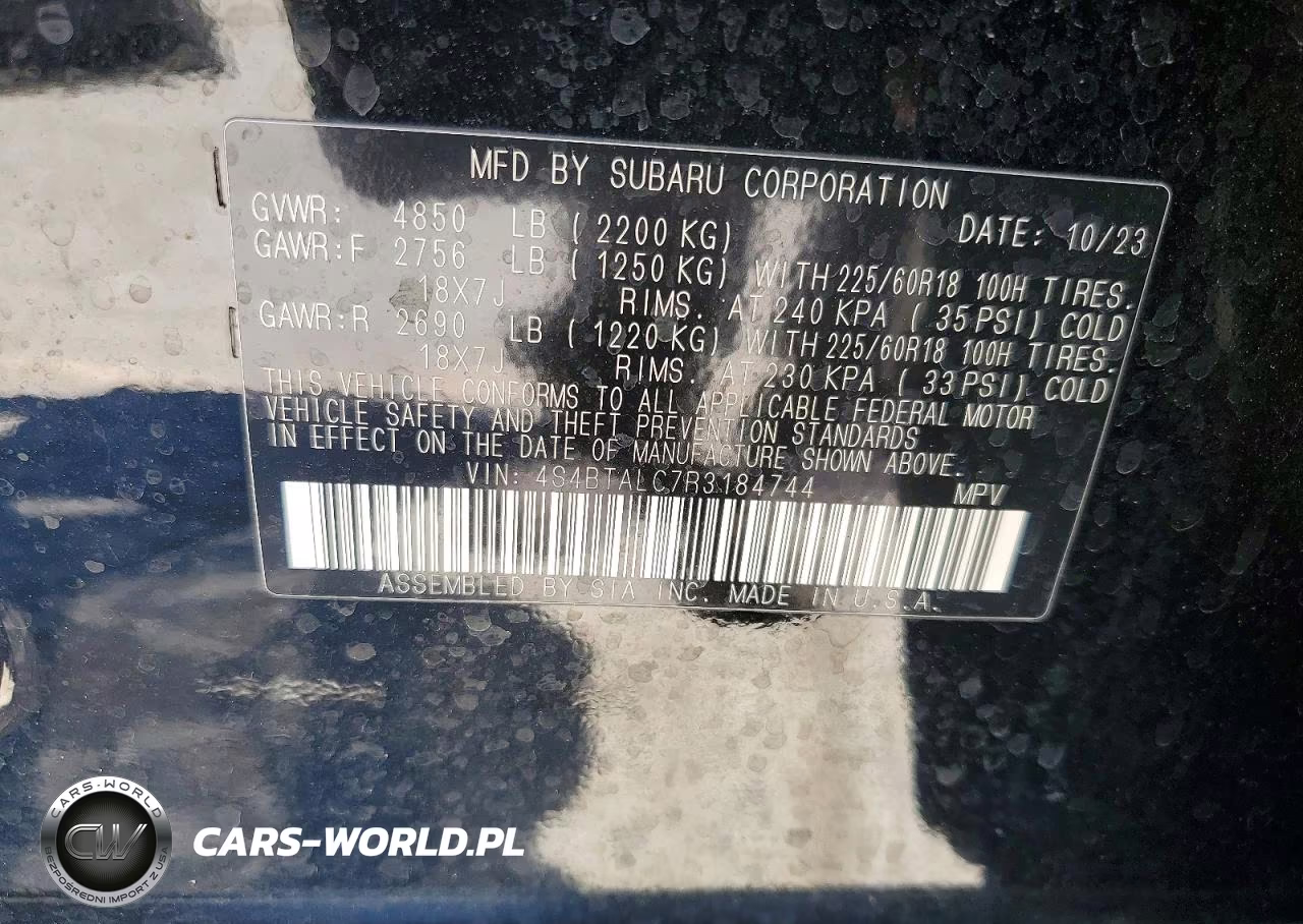 2024 Subaru Outback Onyx Edition VIN:4S4BTALC7R3184744 - 13