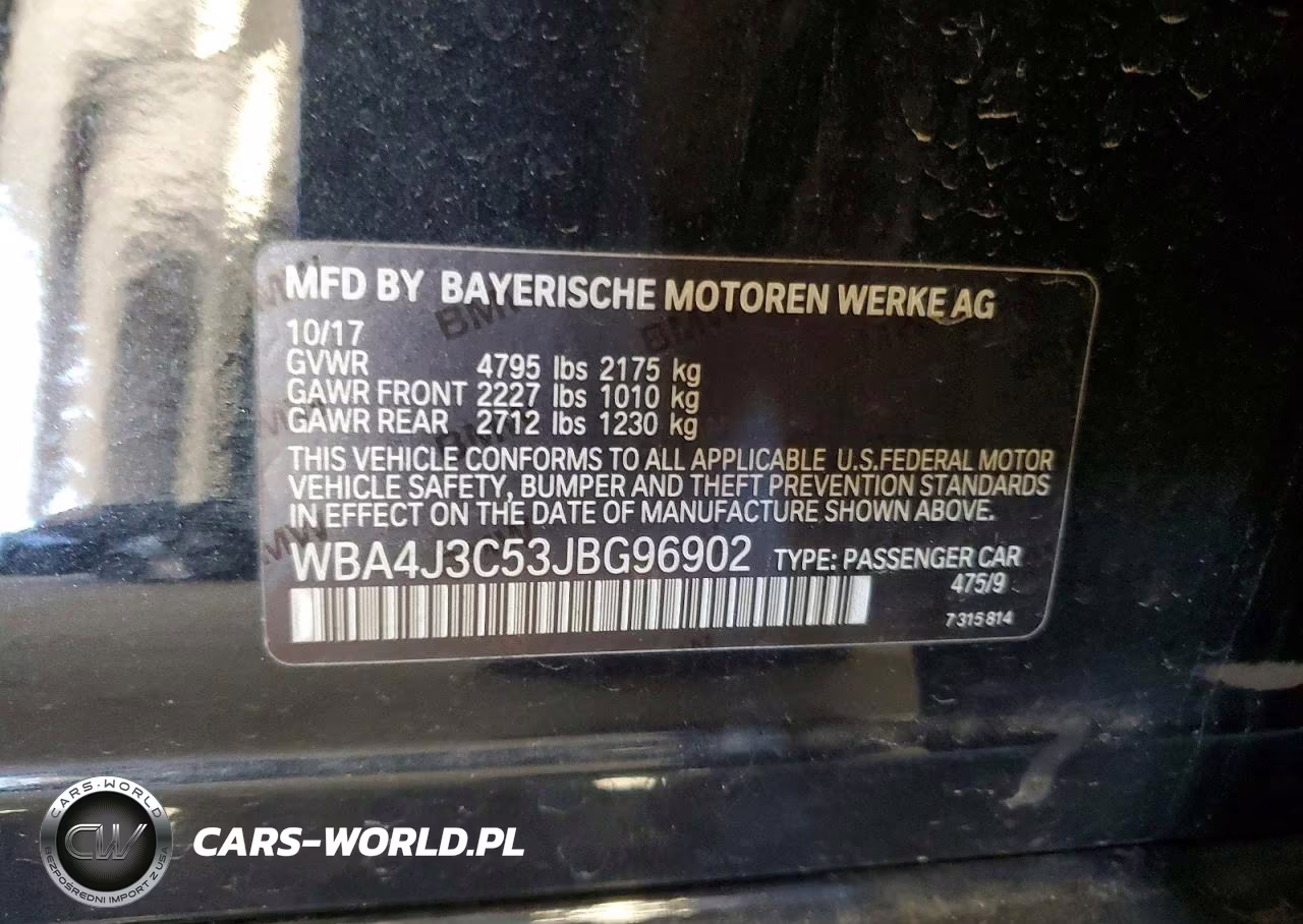 2018 BMW 430Xi Gran Coupe VIN:WBA4J3C53JBG96902 - 12