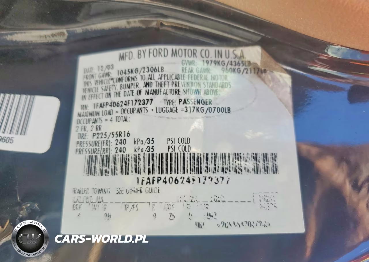 2004 Ford Mustang VIN:1FAFP40624F172377 - 12