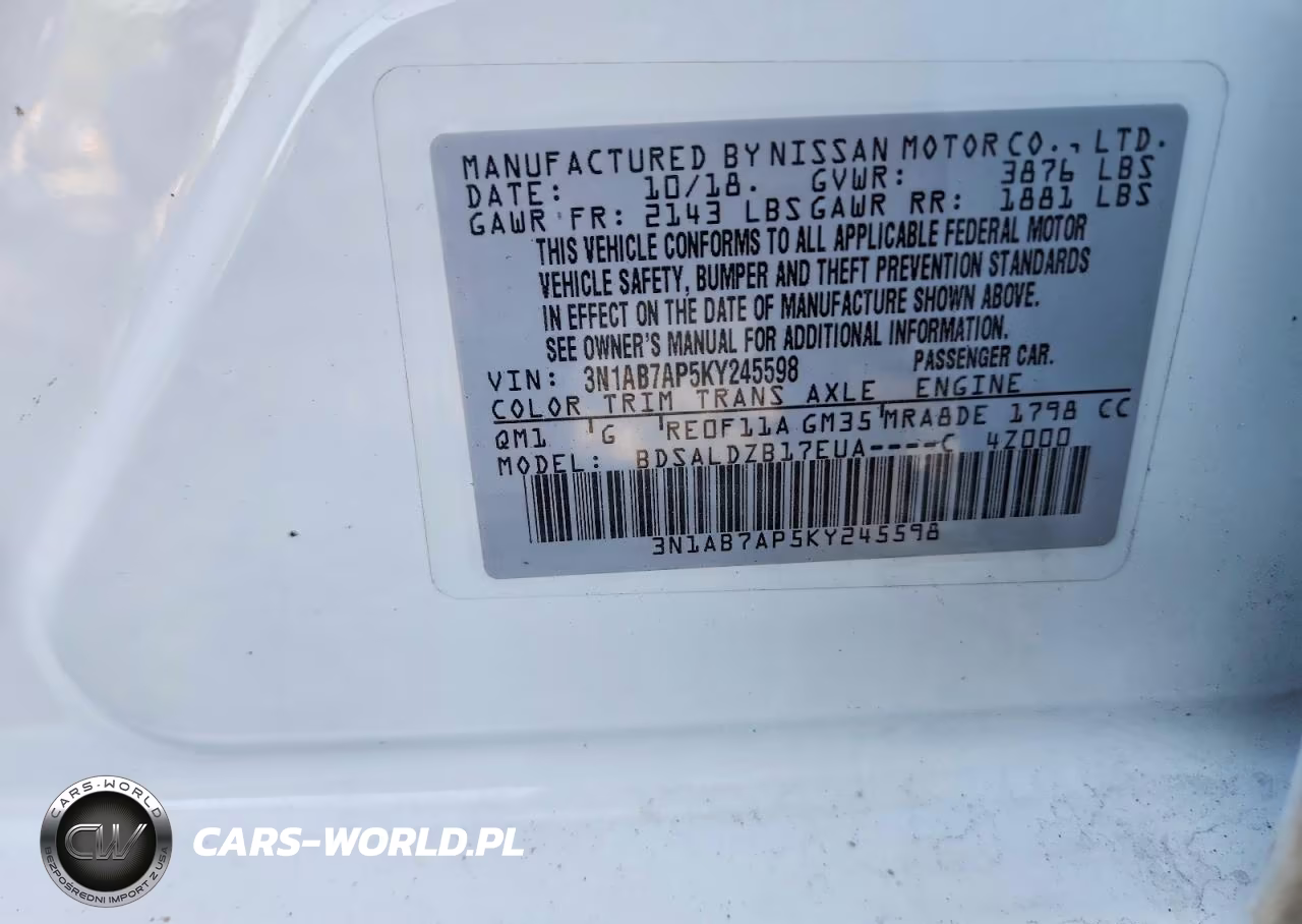 2019 Nissan Sentra Sv VIN:3N1AB7AP5KY245598 - 12