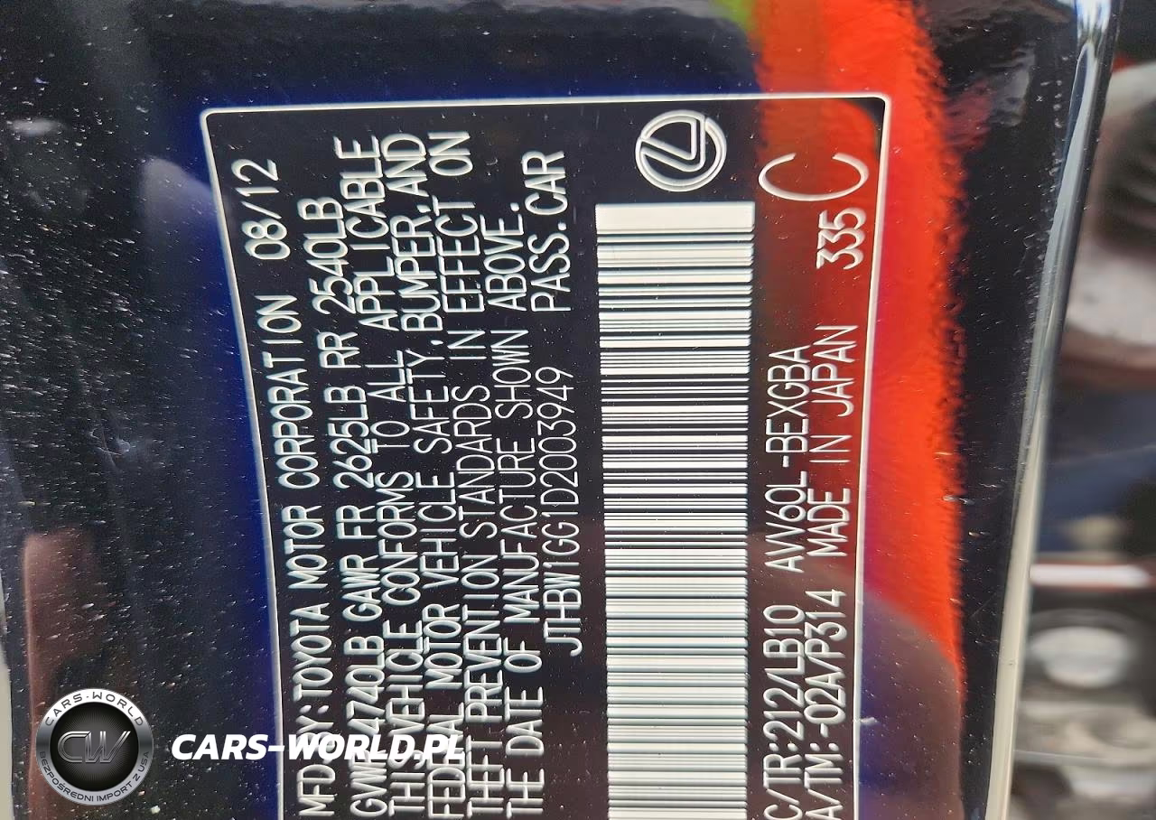 2013 Lexus Es 300H VIN:JTHBW1GG1D2003949 - 12