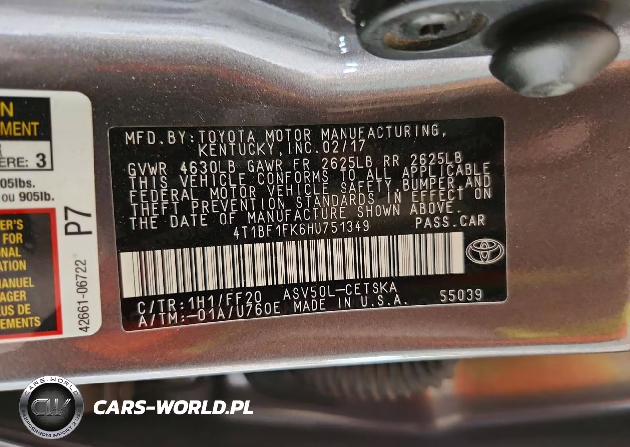 2017 Toyota Camry VIN:4T1BF1FK6HU751349 - 12