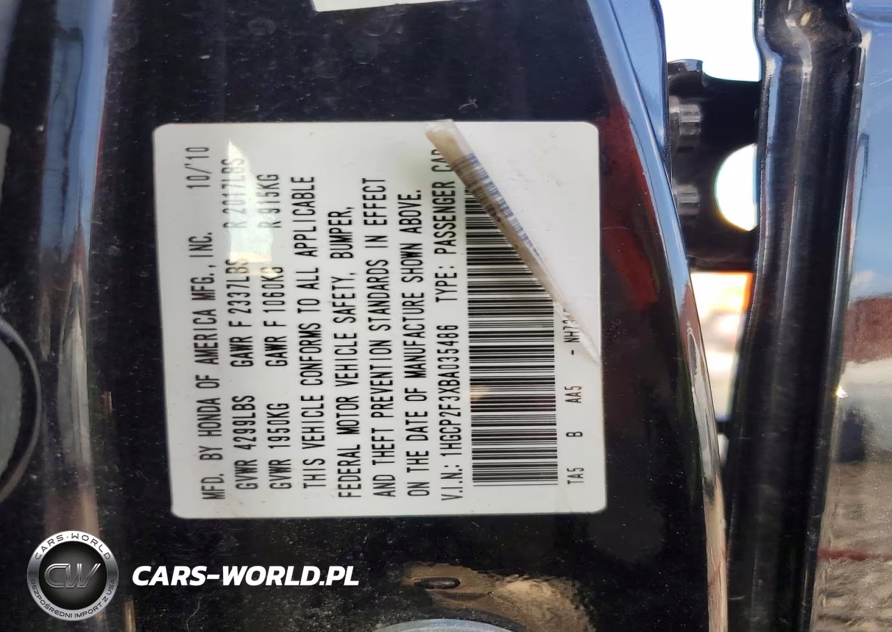 2011 Honda Accord Lx VIN:1HGCP2F3XBA035486 - 12