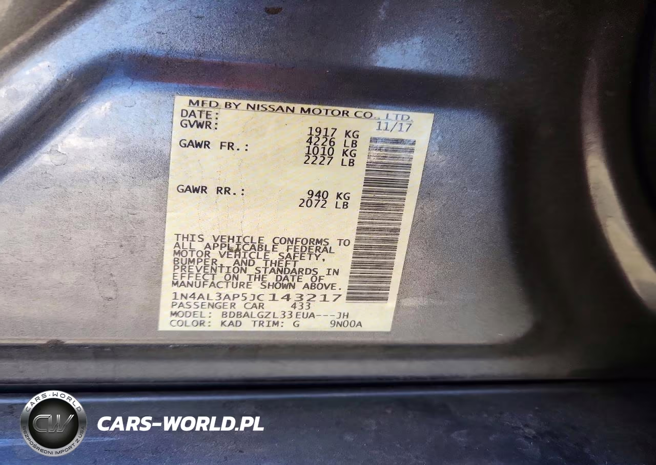 2018 Nissan Altima 2.5 S VIN:1N4AL3AP5JC143217 - 13