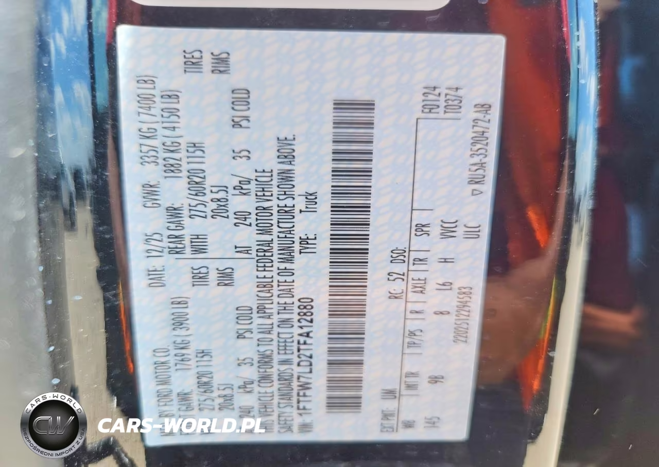 2026 Ford F150 Platinum VIN:1FTFW7LD2TFA12880 - 12