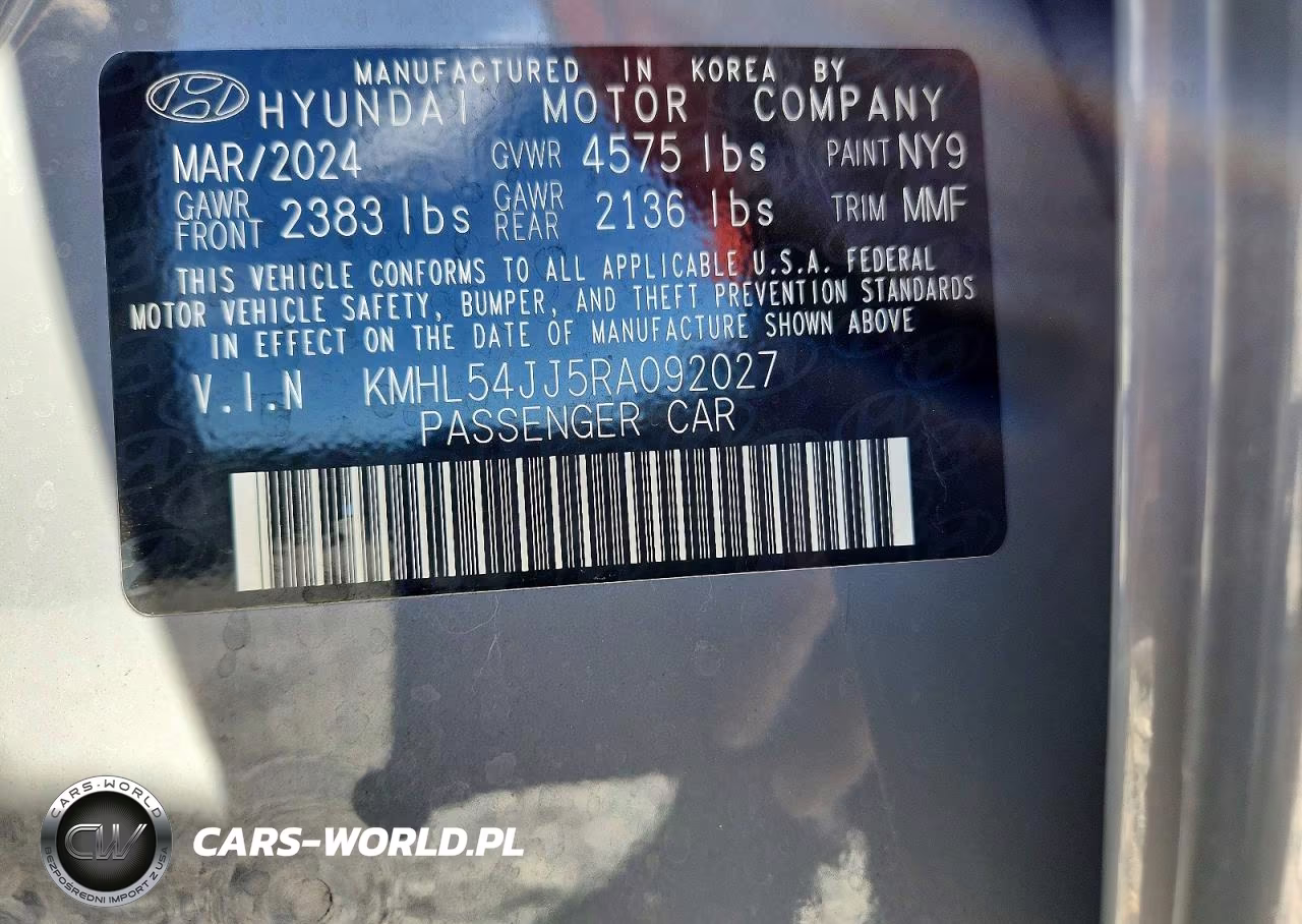2024 Hyundai Sonata Hybrid Limited VIN:KMHL54JJ5RA092027 - 13
