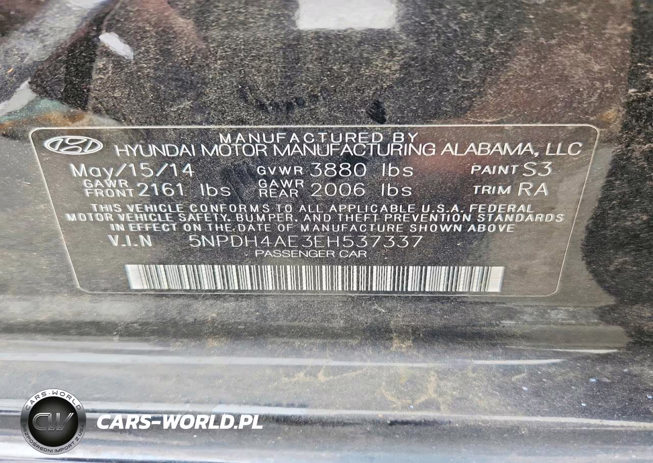 2014 Hyundai Elantra Se VIN:5NPDH4AE3EH537337 - 12