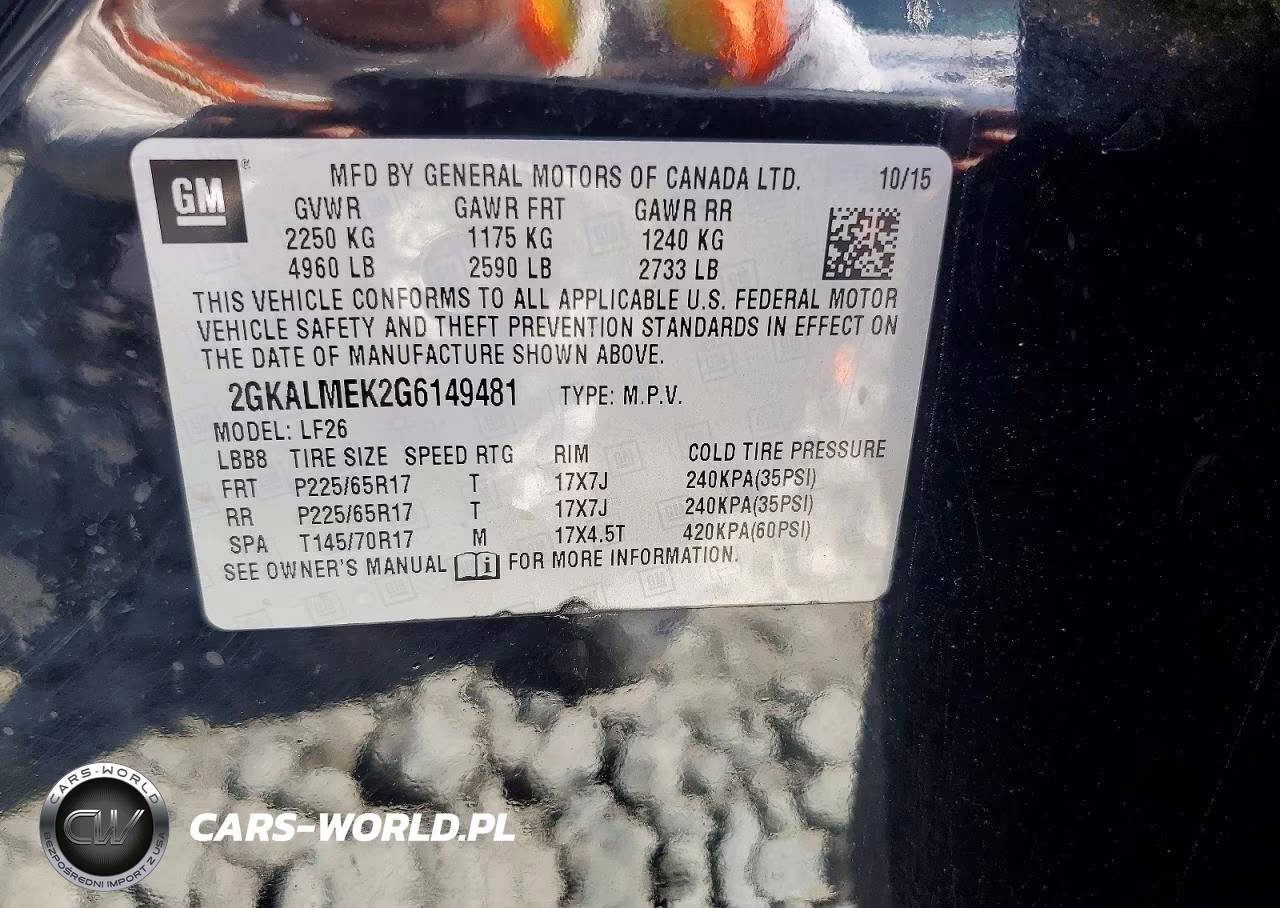 2016 GMC Terrain Sle VIN:2GKALMEK2G6149481 - 13