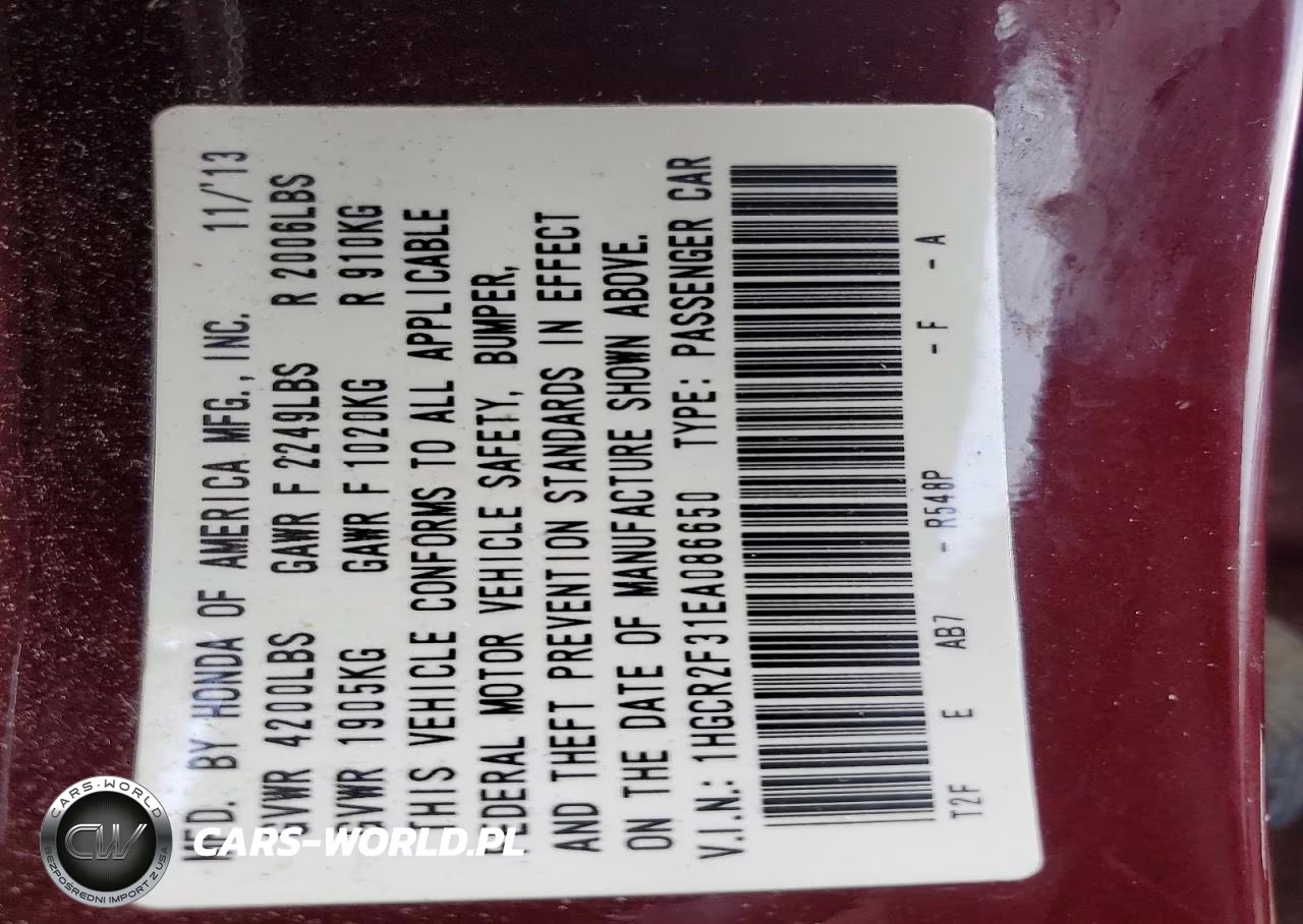 2014 Honda Accord Lx VIN:1HGCR2F31EA086650 - 12
